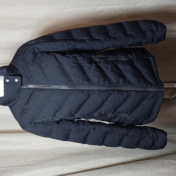 Aether Black Goose Down Coat Jacket - Picture 1 of 14